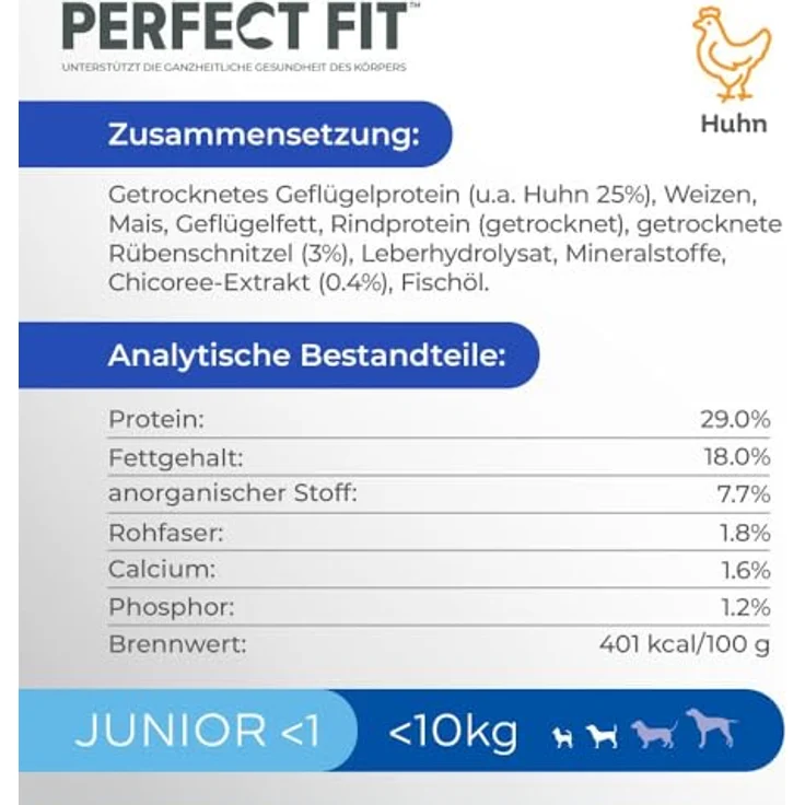 Perfect Fit Junior <1 Trockenfutter für kleine Hunde (<10kg) unter 1 Jahr, 6kg – Premium Hundefutter mit Hühnergeschmack zur Unterstützung gesunden Wachstums – Bild 5