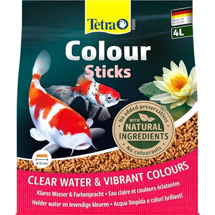 Tetra Pond Colour Sticks, Fischfutter für Teichfische zur Farbintensivierung und Verbesserung der Wasserqualität, 4 L Beutel – Bild 1