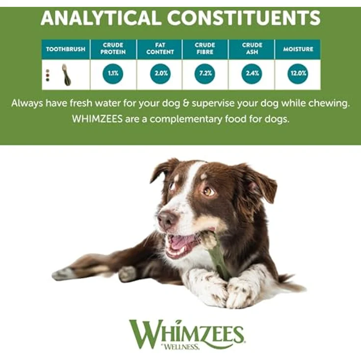 WHIMZEES Zahnbürste Größe S, glutenfreier Hundesnack zur Plaque- und Zahnsteinbeseitigung, 150 St. im Display (1 x 2.25 kg) – Bild 4
