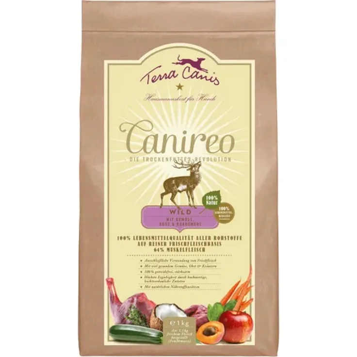 Terra Canis Canireo Wild, Hunde-Trockenfutter mit natürlichen Zutaten, 1kg