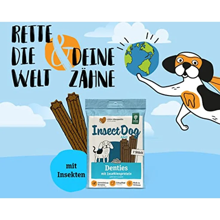 Green Petfood InsectDog Denties, Premium Kausnack für Hunde mit Insektenprotein & Kartoffel, 13er Pack, getreidefrei, für Zahnpflege und Snack in einem – Bild 2