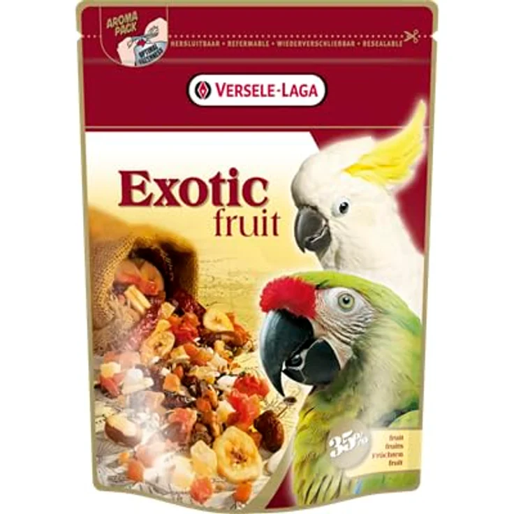 Versele-Laga Prestige Premium Papageien Exotic Fruit Mix, Doppelpack 2 x 600 g, mit 35% fruchtigen Zutaten wie Papaya, Ananas und Aprikosen, für ausgewogene Ernährung und Wohlbefinden – Bild 2