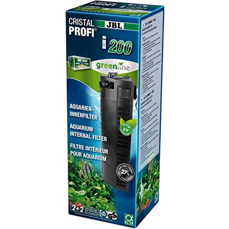 JBL CristalProf i200 greenline 6097400, Energieeffizienter Innenfilter für Aquarien 130-200 L, modulare Bauweise, 4 W Stromverbrauch
