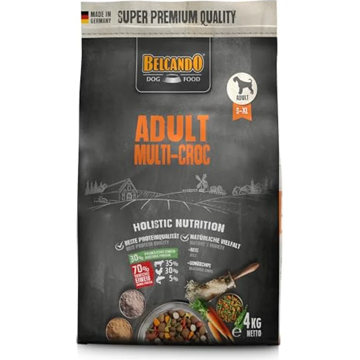 Belcando Adult Multi-Croc, Hunde-Trockenfutter für ausgewachsene Hunde mit normaler Aktivität, 4kg – Bild 1