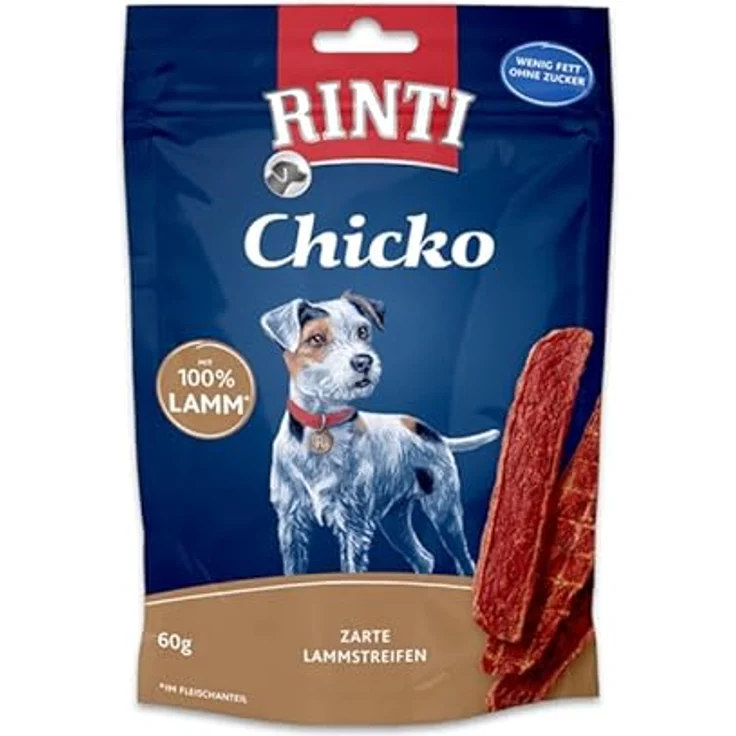 Rinti Extra Chicko Lamm, Ergänzungsfuttermittel für Hunde, 4er Pack mit 240 g, leicht bekömmliche Lamm-Streifen, ohne Soja, schonend luftgetrocknet – Bild 2