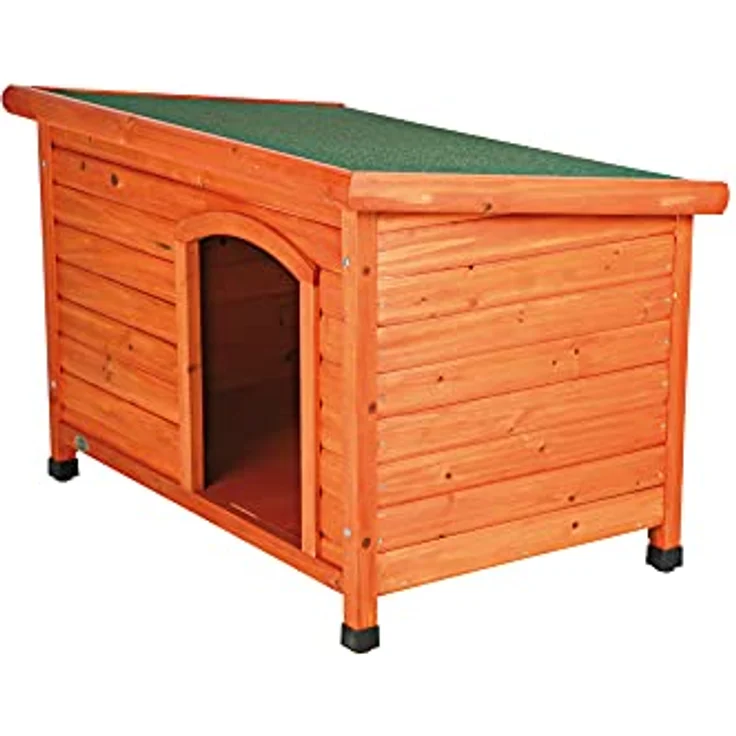 Trixie natura Hundehütte Classic mit Flachdach braun M-L: 104 × 72 × 68 cm – Bild 9