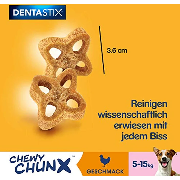 Pedigree Dentastix Chewy Chunx, Zahnpflegesnacks für kleine Hunde (5-15 kg) mit Huhn, 5 Packungen (5 x 68 g), zuckerfrei und ohne künstliche Farb- oder Aromastoffe – Bild 3