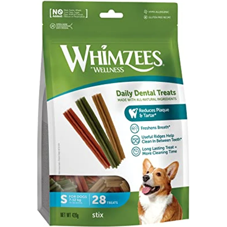 WHIMZEES Stix S, 28 Stück – Getreidefreie Kaustangen für kleine Hunde zur Zahnpflege, natürlich, ohne Zuckerzusatz – Bild 1