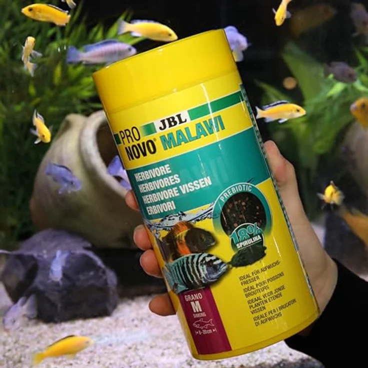 JBL PRONOVO MALAWI GRANO, Hauptfutter-Granulat für Buntbarsche 8-20 cm, gesund und naturnah, 1000 ml – Bild 3