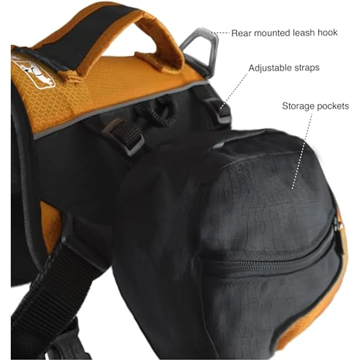 Kurgo Hunderucksack Baxter, leicht und strapazierfähig mit ergonomischer Unterstützung und anpassbaren Einstellpunkten – Bild 2