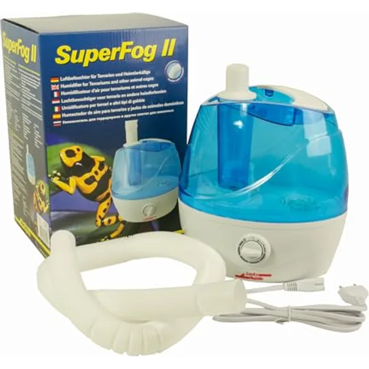 Lucky Reptile Super Fog II, Luftbefeuchter mit 2,1l Tank und 300ml/h Nebelleistung, kompakt und leise (30dB)