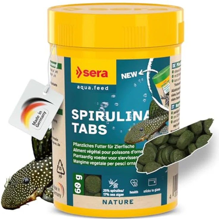 sera Spirulina Tabs, 100 ml (60 g) - sinkende Tabs für herbivore Fische mit 25 % Spirulina, ideal für gesunde Verdauung und Vitalität – Bild 2