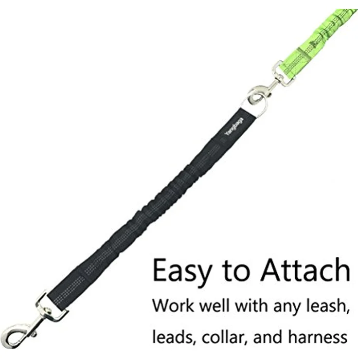 Yangbaga Ruckdämpfer für Hunde Leine, elastische Nylon-Kurzleine mit perfekter Dämpfung, schwarz, für Hunde ab mittlerer Größe (2.5 * 42cm) – Bild 4