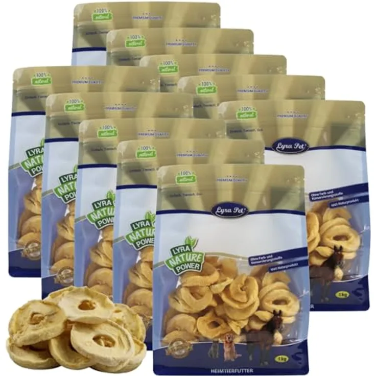 Lyra Pet® Äpfel getrocknet 10 kg | Reich an Vitaminen & Ballaststoffen | Nährstoffreiches Futter für Vögel, Nager, Pferde & Reptilien
