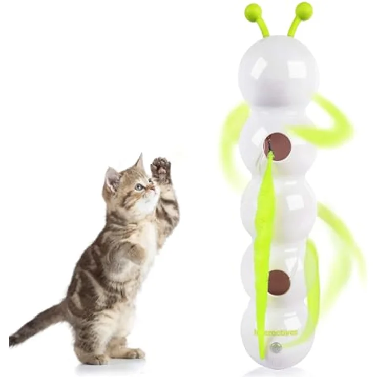 All for Paws AFP Interactives Wack'A'Worm Post, Katzenspielzeug mit bewegungsaktiviertem Schwanz und USB-Ladefunktion – Bild 1