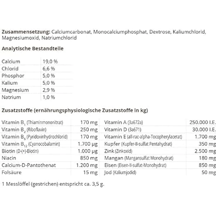Futtermedicus Optimix Barf Plus Calcium, 1500 g Ergänzungsfuttermittel für Hunde mit Vitaminen und Mineralstoffen, ideal zum BARFen – Bild 3
