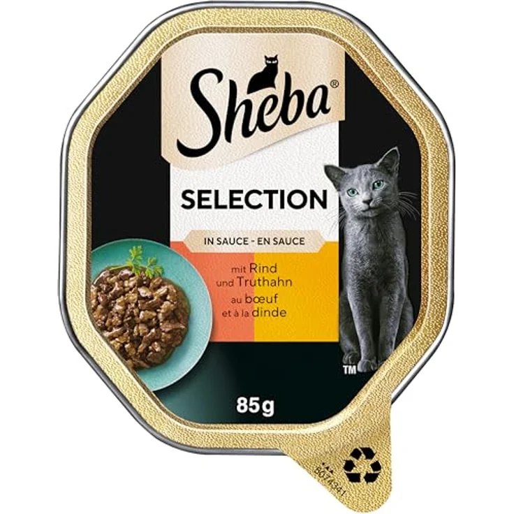 Sheba SHEBA Schale Nassfutter für Katzen Selection in Sauce, mit Rind und Truthahn, 2 x 11 x 85g, ohne künstliche Farb- und Konservierungsstoffe – Bild 2