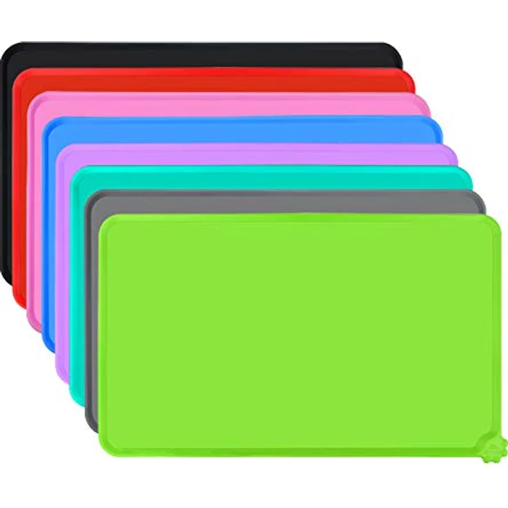 Joytale Silikon-Futtermatte, rutschfeste wasserdichte Futtermatte mit erhöhtem Rand für Hunde und Katzen, 53 x 37 cm, Grün – Bild 1
