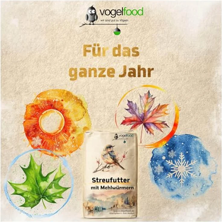 vogelfood 25 kg Streufutter mit Mehlwürmern für Wildvögel, hochwertige Ganzjahresmischung ohne Ambrosia – Bild 5