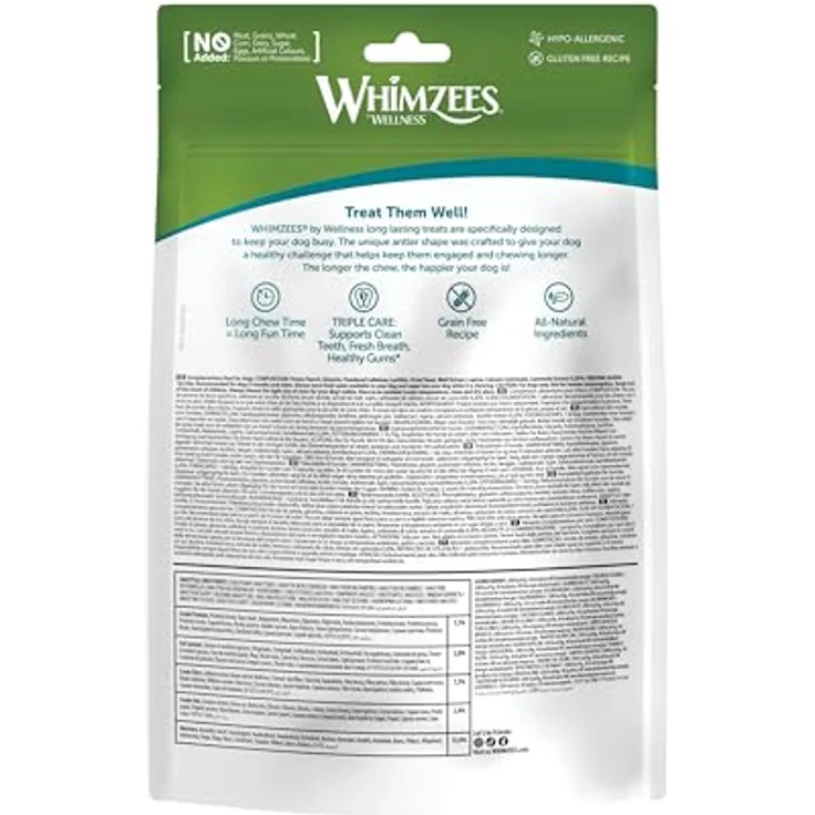 WHIMZEES Antler Dental Treats, 360 g, vegetarischer Kausnack für Hunde, glutenfrei und zuckerfrei – Bild 2