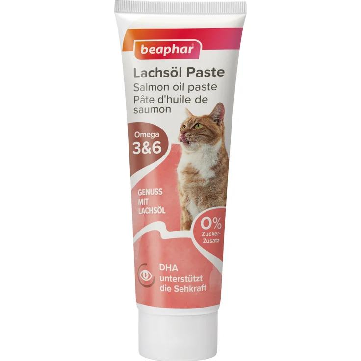 Beaphar Lachsöl Paste für Katzen, Sparpaket 2 x 100 g, getreidefrei, reich an Omega-3-6-Fettsäuren – Bild 1