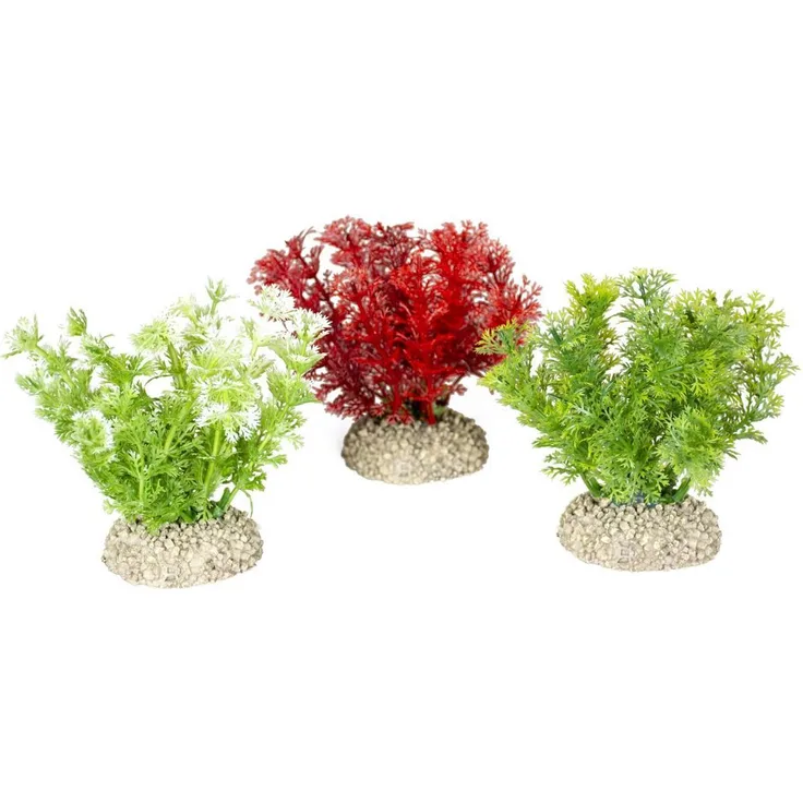 EBI Aqua Della Hottonia Set S, Künstliche Aquarium Dekoration mit flexiblen Kunststoffpflanzen, geeignet für Süß- und Salzwasseraquarien
