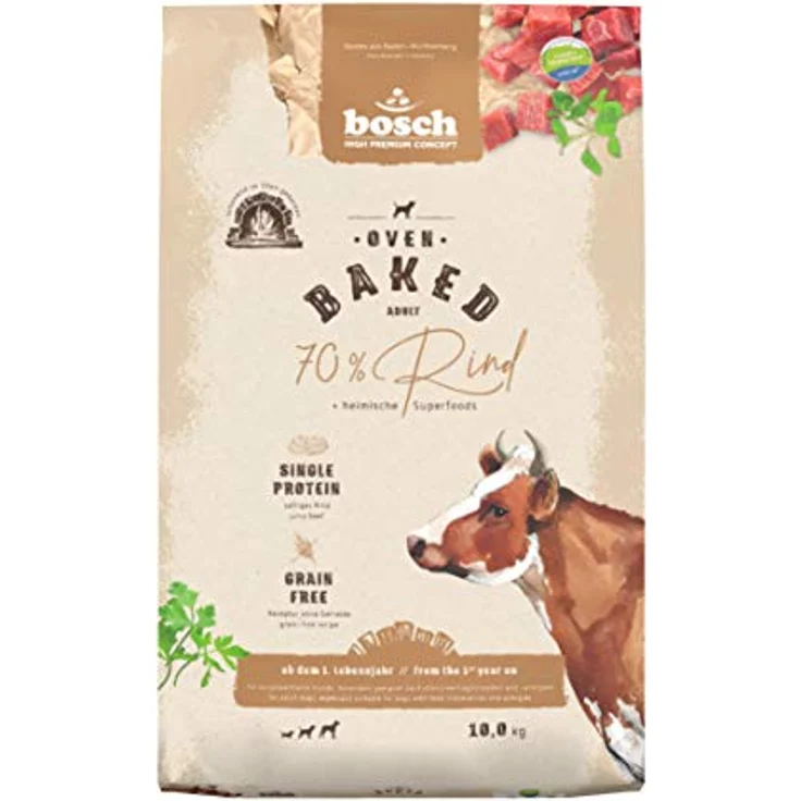 Bosch HPC Oven Baked Rind, Hunde-Trockenfutter für erwachsene Hunde, 10kg – Bild 1