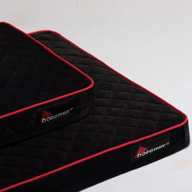 Tiggo Hundematratze Large für DOGGYHUT® Premium Hundeanhänger 80105, Maschinenwaschbarer Überzug, 5 cm Schaumstoffkern, Rutschfester Boden, Schwarz, 75 x 52 x 6 cm – Bild 3
