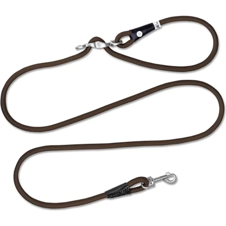 Curli Vario Comfort Leash Brown S, stufenlos einstellbare Hundeleine mit VARIO-LOCK-Buckle, 2 Meter, shock-absorbing Nylonseil – Bild 1