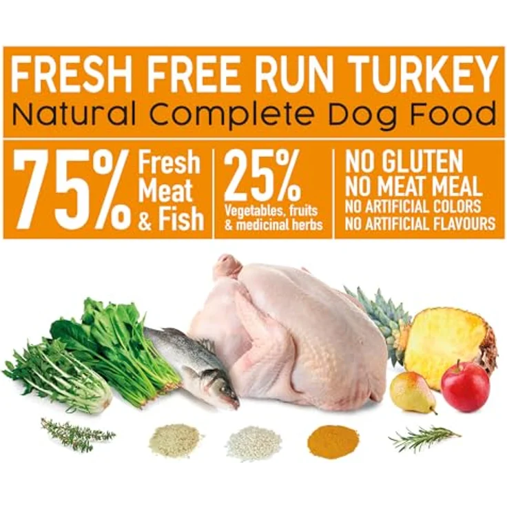 Arquivet Fresh Free Run Turkey 2,5 kg, Hunde-Trockenfutter mit 75 % frischem Fleisch, glutenfrei, kalt gepresst – Bild 5
