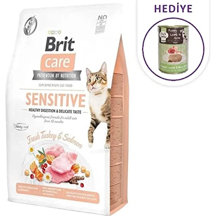 Brit Care GF Sensitive Healthy Digestion, Trockenfutter für Katzen mit empfindlicher Verdauung, 2kg – Bild 4