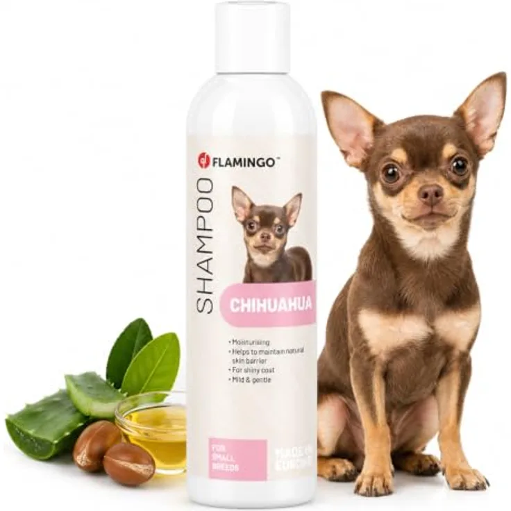 Flamingo Hundeshampoo für Chihuahua, feuchtigkeitsspendend mit natürlichem Glanz, 300 ml