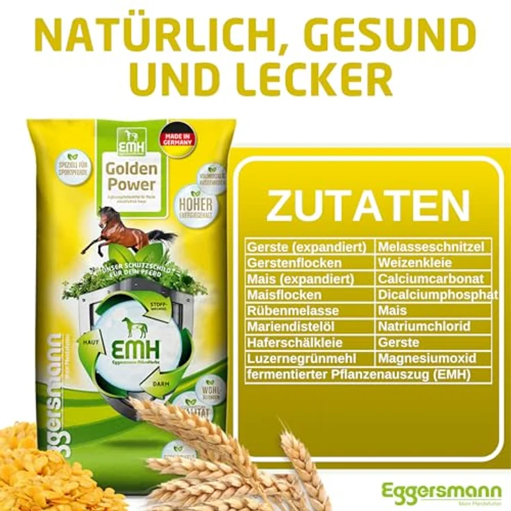 Eggersmann EMH Golden Power Müsli 15 kg – Haferfreies, energiereiches Pferdefutter für Sportpferde – Unterstützung der Muskulatur und schnelle Regeneration – Made in Germany – Bild 4