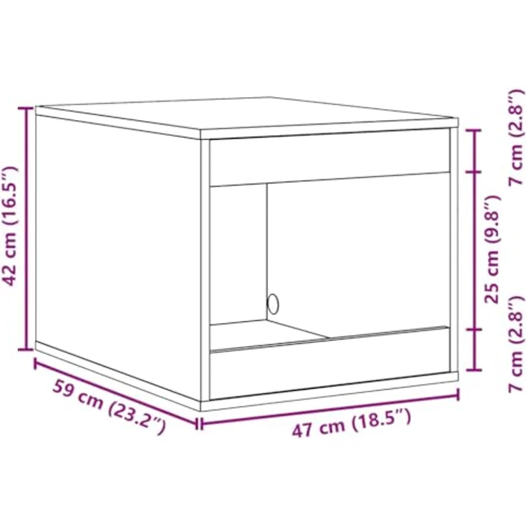 vidaXL Katzentoilette, Katzenklo Grau Sonoma Holzwerkstoff 47x59x42 cm – Bild 4