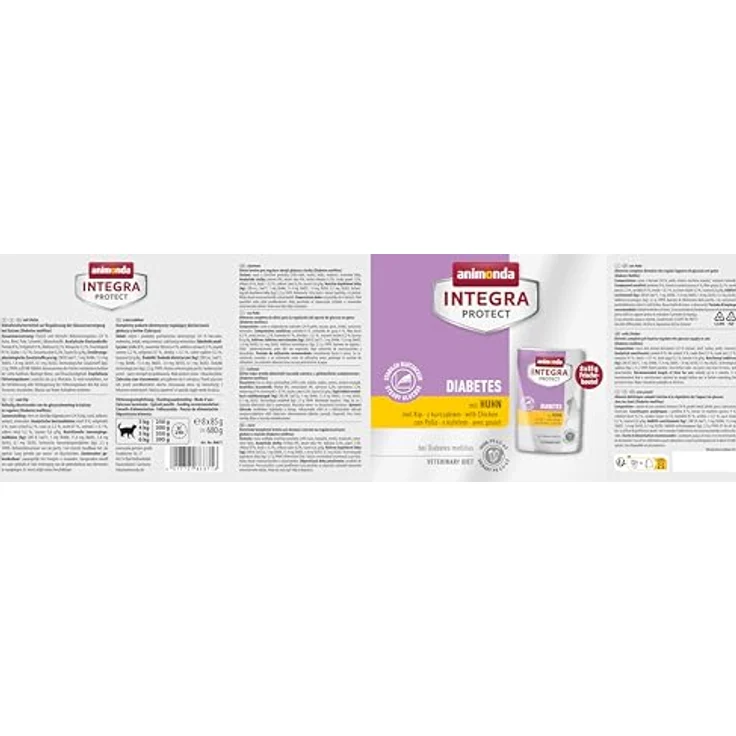 Animonda INTEGRA PROTECT Katzenfutter nass Diabetes mit Huhn, Diätalleinfutter für zuckerkranke Katzen, 8 x 85g, ohne Zuckerzusatz, hoher Proteingehalt – Bild 2