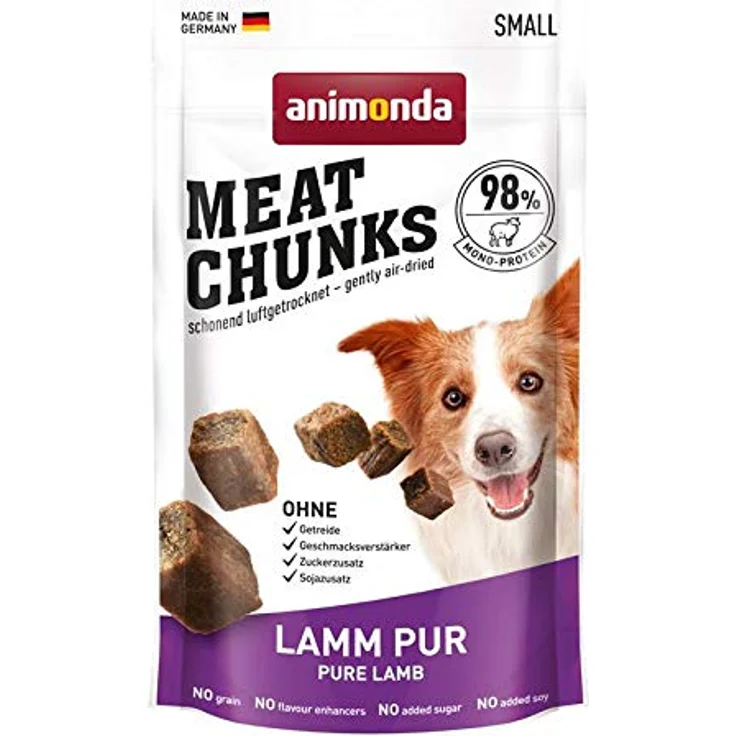 animonda GranCarno Meat Chunks Adult, 60g Hundesnacks mit Lamm, ohne Getreide, reine Fleischquelle – Bild 2