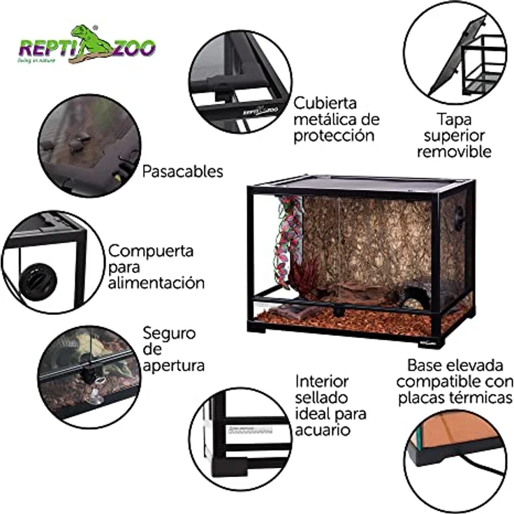 ReptiZoo Glasterrarium 60x45x45cm, zerlegbar mit Schwenktüre und einzigartiger Ventilation, verschickbar RK0107 – Bild 6