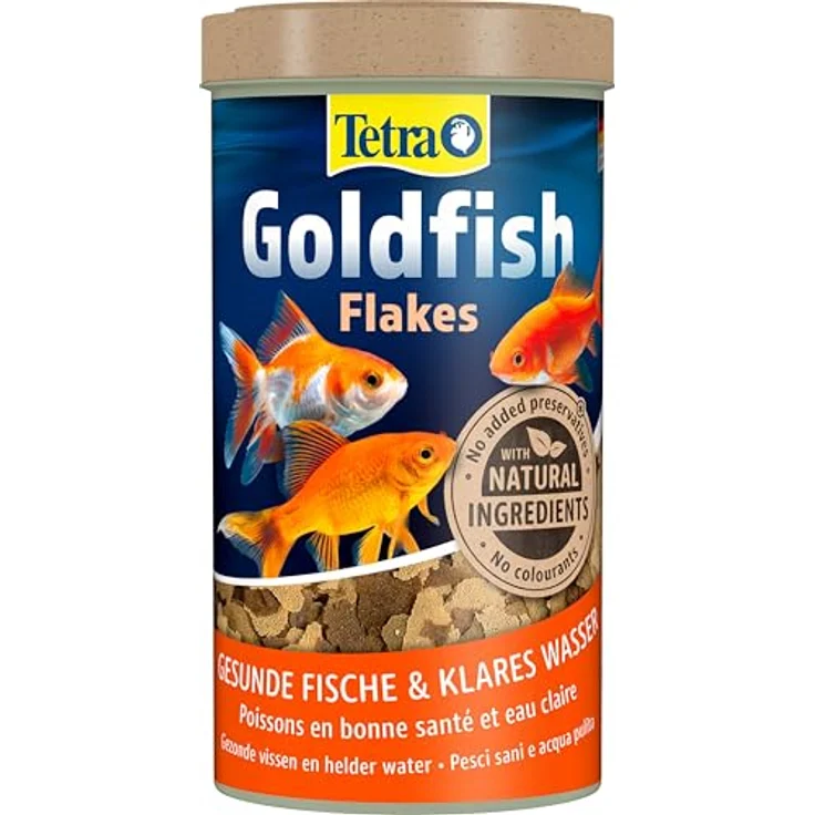 Tetra Goldfish Flakes, Flocken-Fischfutter für Goldfische und Kaltwasserfische, 500 ml Dose, mit Vitaminen und Mineralstoffen zur Unterstützung der Gesundheit – Bild 1