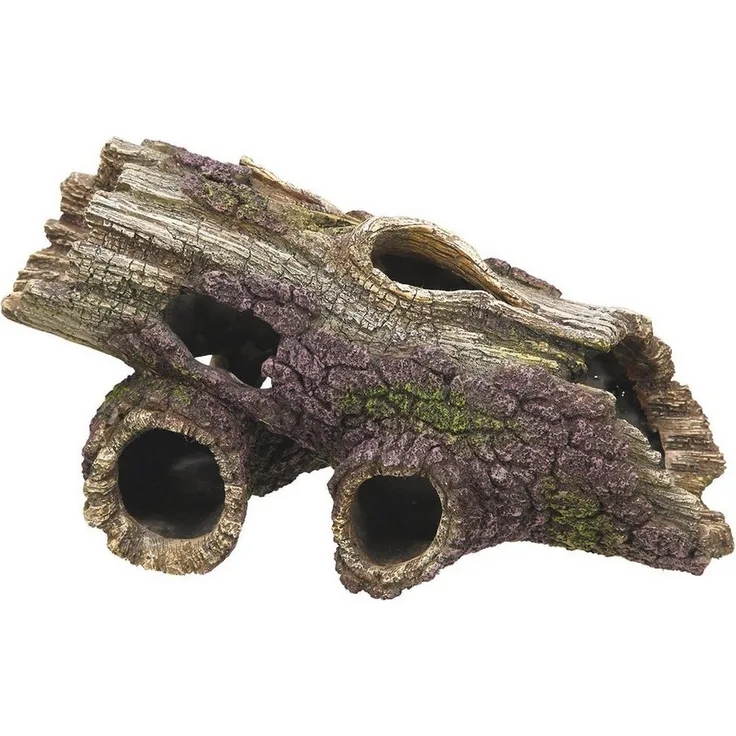 Nobby Aquariendeko Holzhöhle, detailgetreue Dekoration aus ungiftigem Polyresin für Süß- und Meerwasseraquarien