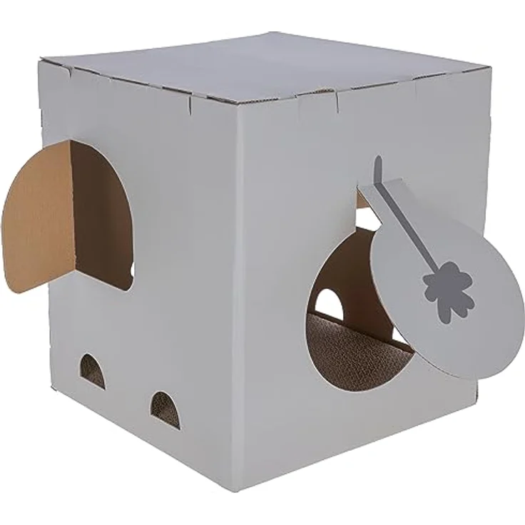 Kerbl Pet Katzenkratzhaus Elefant, 35x35x39cm, grau, robustes und umweltfreundliches Material, schnell aufzubauen – Bild 2