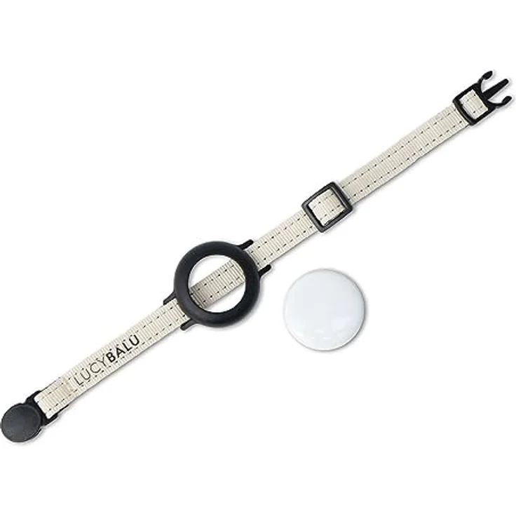 LucyBalu® Premium AirTag Katzenhalsband aus reißfestem Nylon, Größenverstellbar 20-31 cm, kompatibel mit Apple AirTag, Sand – Bild 5