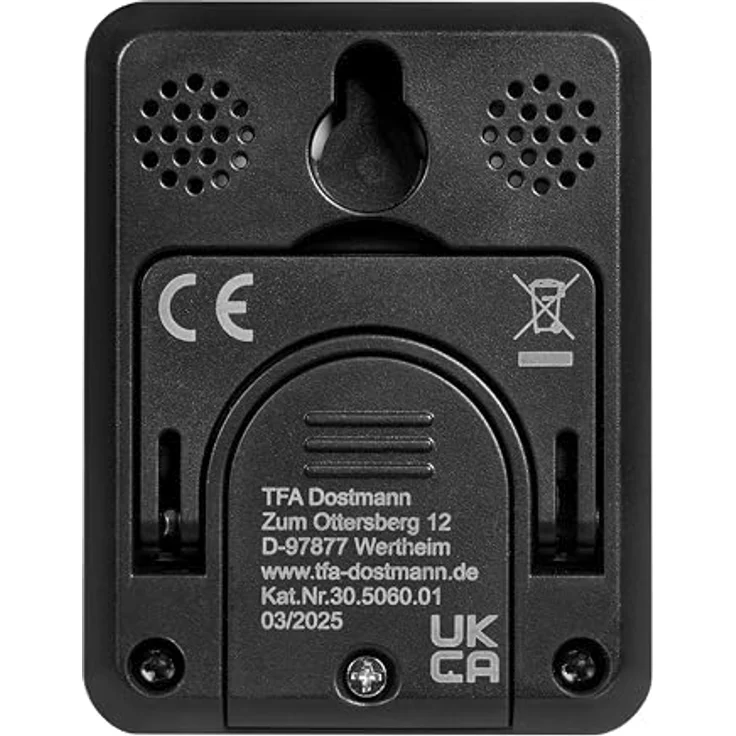 TFA Dostmann Mini Luftfeuchtigkeitsmesser 3er Set, digitales Raumthermometer mit Hygrometer, Temperatur- und Feuchtigkeitsmessung, Schwarz, inkl. Batterien – Bild 3