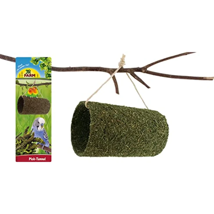 JR FARM Birds Pick-Tunnel 380 g, 100% natürliche Zutaten mit duftendem Bergwiesenheu, gentechnikfrei und hergestellt in Deutschland – Bild 1