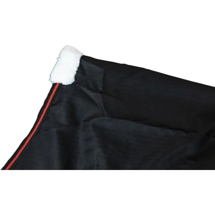 RL24 Winterdecke Weidedecke 600D Basicline, atmungsaktive Wind- & wasserdichte Outdoordecke mit Innenfutter & Kreuzbegurtung, Pferdedecke Schwarz/Rot, 85cm (200g/m² Füllung) – Bild 4
