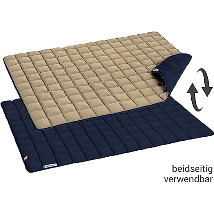 Doctor Bark Hundedecke XXL – weiche, robuste Liegedecke für sehr große Hunde, waschbar bis 95°C, 140x110 cm, Goldbraun-Königsblau – Bild 2