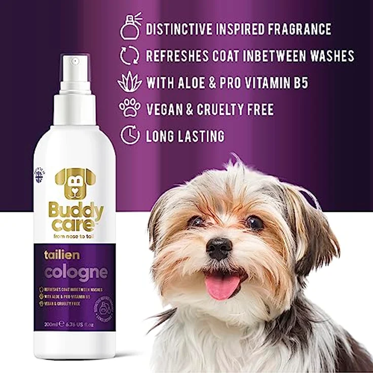 Buddycare TAILIEN Hund-Cologne, Hundeparfüm mit Pro-Vitamin B5 und Aloe Vera, 200 ml, vegan und tierversuchsfrei – Bild 2