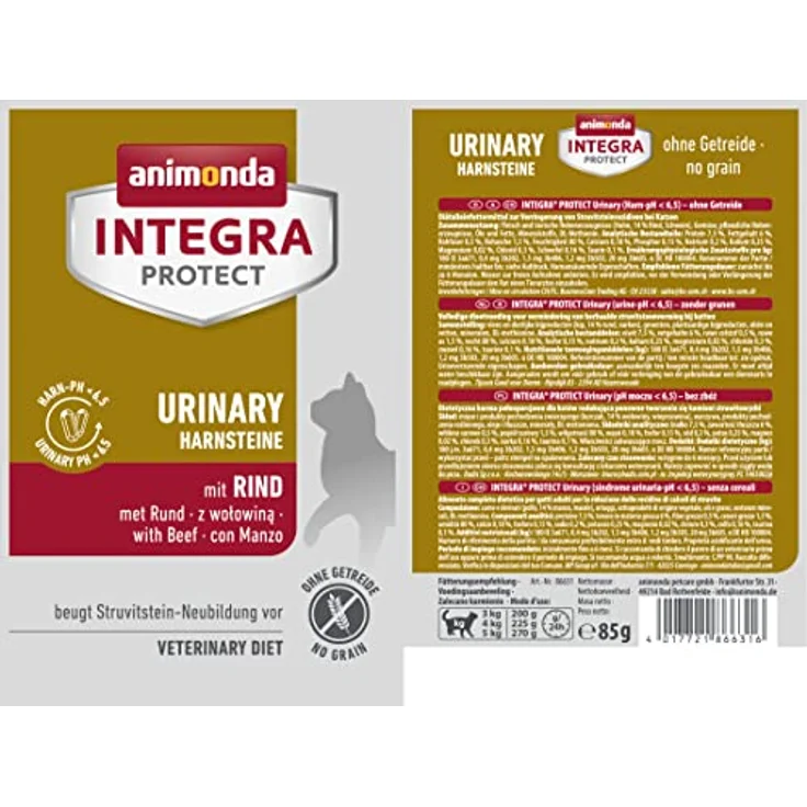 Animonda INTEGRA PROTECT Katzenfutter nass Urinary Struvitstein mit Rind, Diätalleinfutter für erwachsene Katzen, 24 x 85g, vom Tierarzt empfohlen – Bild 2