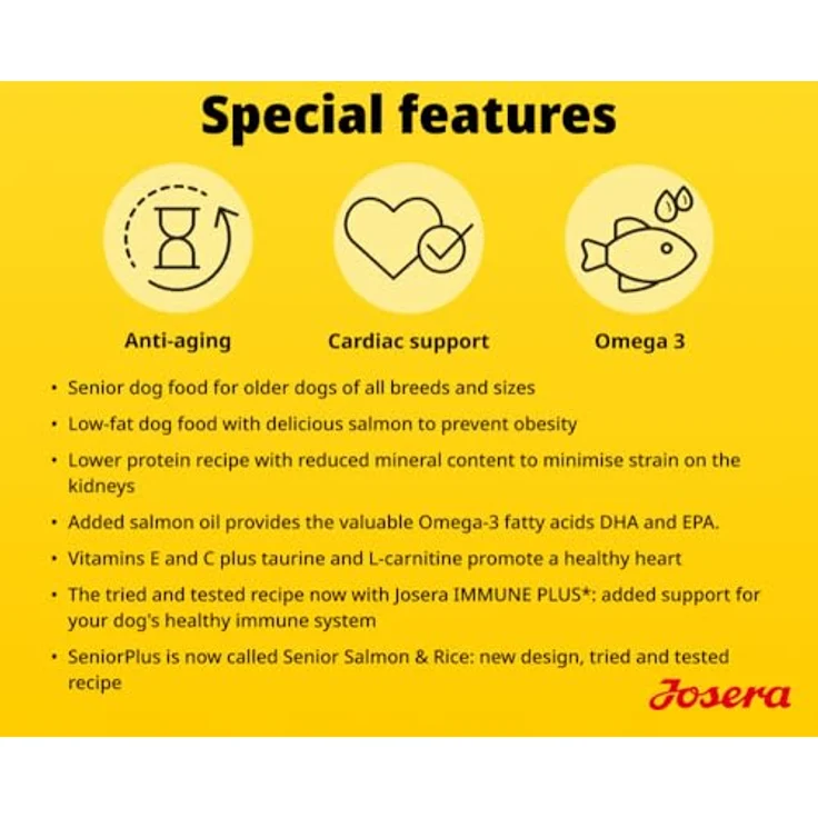 Josera Senior Salmon & Rice 12,5 kg Trockenfutter für Hunde, fettarm mit Lachs und Omega-3-Fettsäuren, unterstützt die Herzfunktion und Immunabwehr – Bild 4