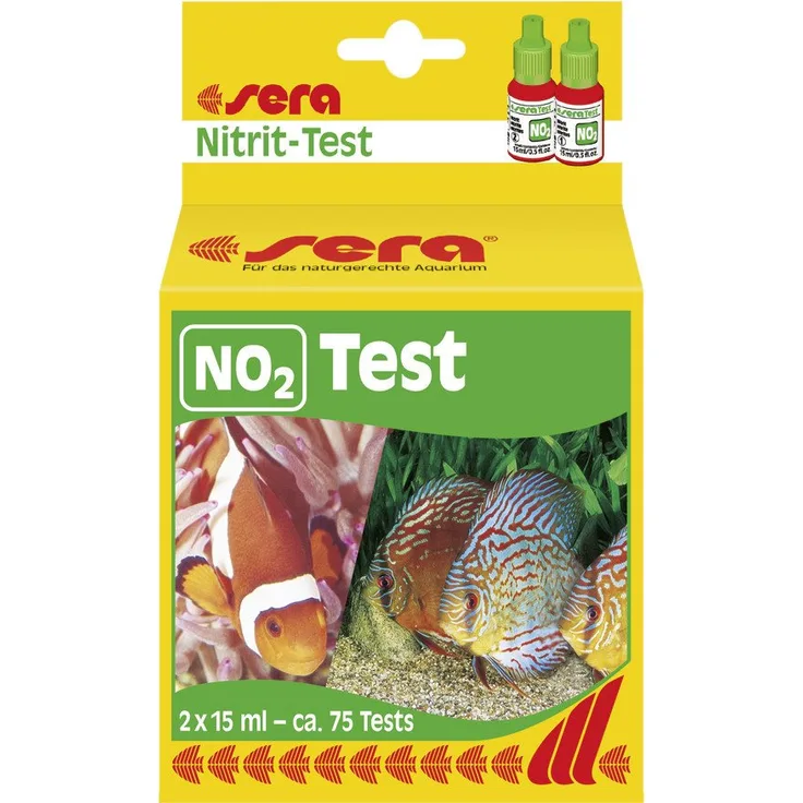 Sera Aquarium-Wassertester Nitrit NO2 Test, präzise Messung für Süß- und Meerwasser, 15 ml, ausreichend für ca. 75 Messungen