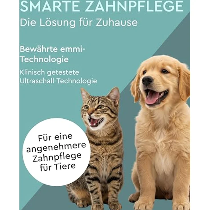 Emmi-pet emmi-PET A1-S2 Ultraschall Aufsteckbürsten, 2er Set für kleine Hunde, Katzen & Welpen, sanfte Zahnpflege ohne Schrubben – Bild 5